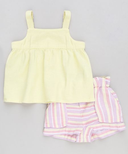 Conjunto-Infantil-de-Regata-com-Linho-Amarela---Short-Listrado-Rosa-9174589-Rosa_1 Conjunto-Infantil-de-Regata-com-Linho-Amarela---Short-Listrado-Rosa-9174589-Rosa_1