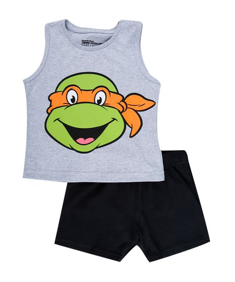 Conjunto-de-Regata---Bermuda-Tartarugas-Ninjas-Menino-Cinza-Mescla-8157478-Cinza_Mescla_1