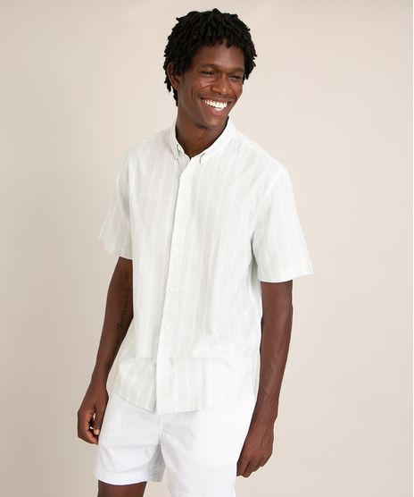 camisa-relaxed-com-linho-listrada-manga-curta-verde-claro-1003925-Verde_Claro_1
