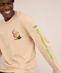 camiseta-de-algodao-coragem-o-cao-covarde-manga-longa-gola-careca-bege-claro-1014501-Bege_Claro_2