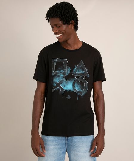 camiseta-de-algodao-playstation-manga-curta-gola-careca-preta-1012952-Preto_1