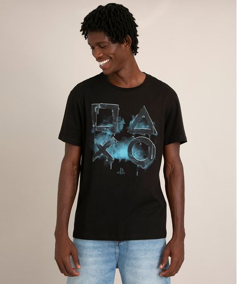 camiseta-de-algodao-playstation-manga-curta-gola-careca-preta-1012952-Preto_1