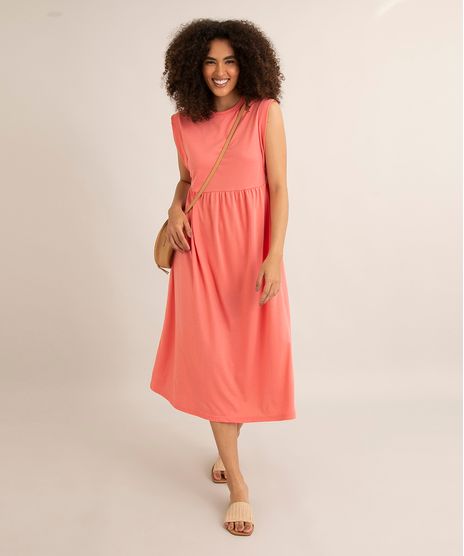 vestido-midi-regata-decote-redondo-com-recorte-coral-1011760-Coral_1