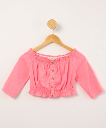 blusa-juvenil-cropped-canelada-ombro-a-ombro-com-botoes-manga-3-4-rosa-neon-1010291-Rosa_Neon_1