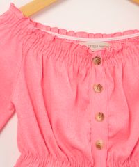 blusa-juvenil-cropped-canelada-ombro-a-ombro-com-botoes-manga-3-4-rosa-neon-1010291-Rosa_Neon_3