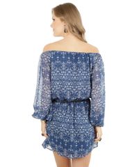 Vestido-Estampado-de-Arabescos-com-Cinto-Azul-Escuro-8050962-Azul_Escuro_2