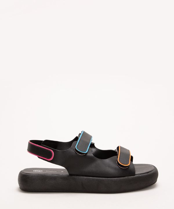 papete feminina flatform baixo com velcro além dos mares preta 34
