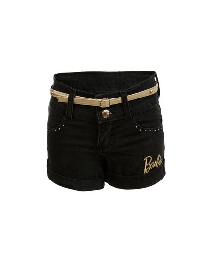 Short-Jeans-com-Cinto-Barbie-Menina-Preto-8132625-Preto_1 Short-Jeans-com-Cinto-Barbie-Menina-Preto-8132625-Preto_1