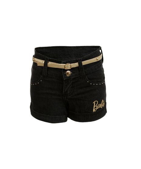 Short-Jeans-com-Cinto-Barbie-Menina-Preto-8132625-Preto_1