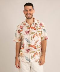 camisa-comfort-de-algodao-estampada-floral-manga-curta-bege-1012107-Bege_1