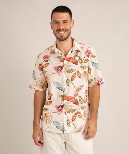 camisa-comfort-de-algodao-estampada-floral-manga-curta-bege-1012107-Bege_1 camisa-comfort-de-algodao-estampada-floral-manga-curta-bege-1012107-Bege_1