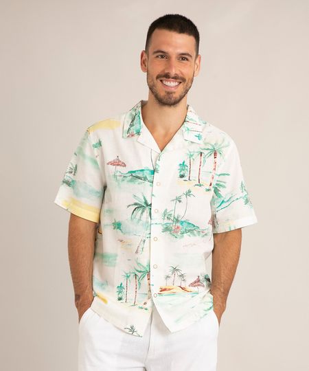 camisa-comfort-com-linho-estampada-coqueiros-manga-curta-off-white-1003793-Off_White_1 camisa-comfort-com-linho-estampada-coqueiros-manga-curta-off-white-1003793-Off_White_1