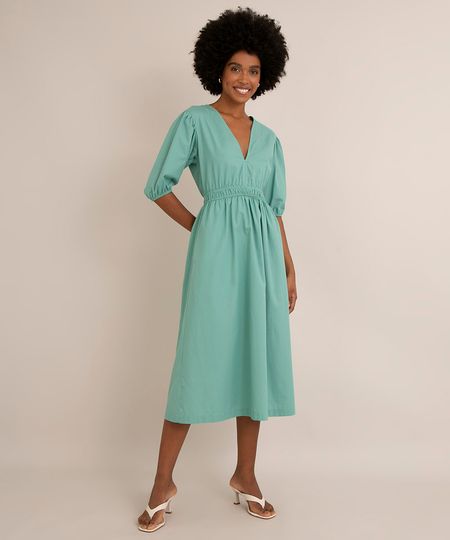 vestido-midi-de-algodao-com-amarracao-manga-bufante-azul-petroleo-1017141-Azul_Petroleo_1 vestido-midi-de-algodao-com-amarracao-manga-bufante-azul-petroleo-1017141-Azul_Petroleo_1