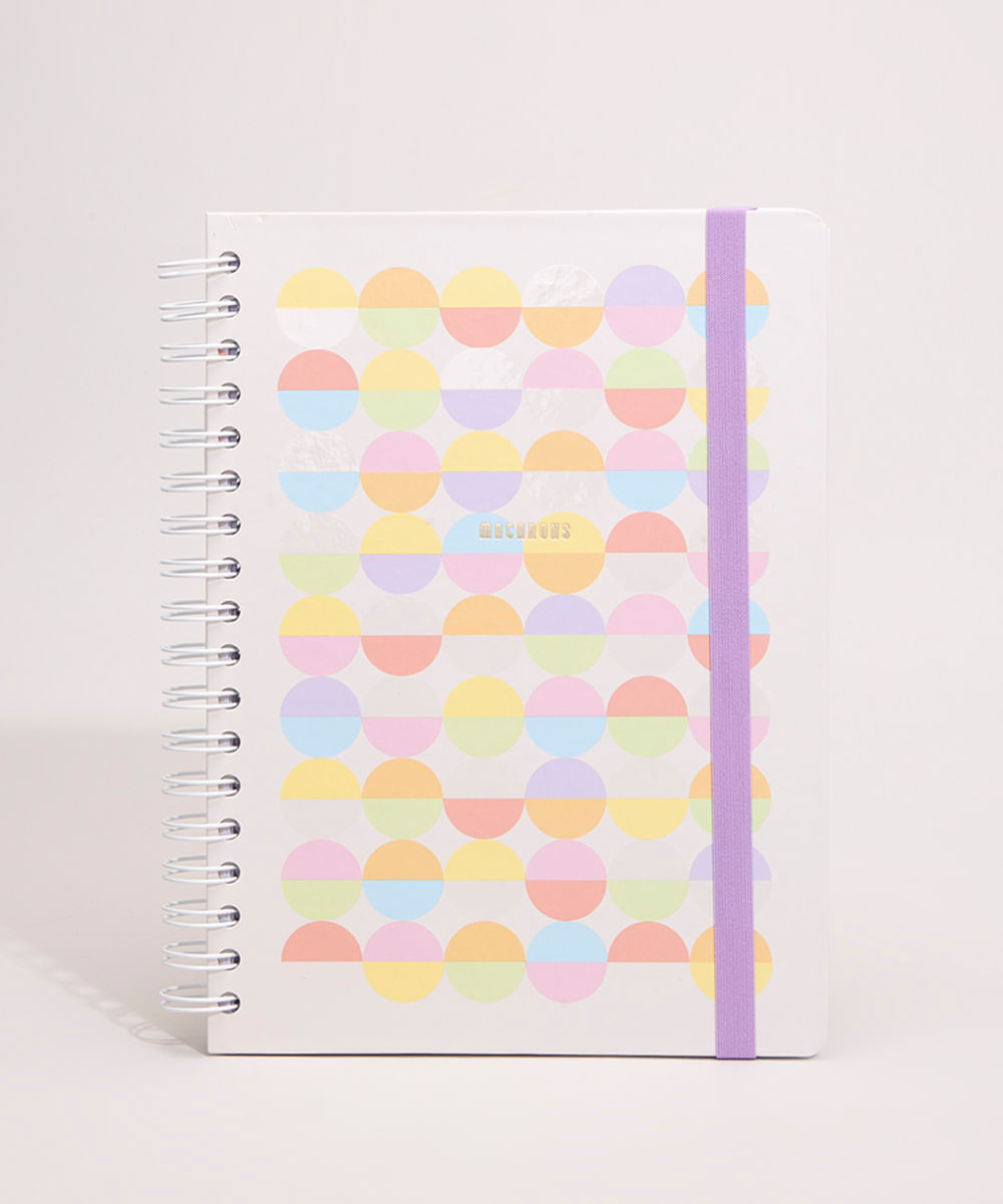 caderno capa dura espiral colegial macarrons pautado 24 cmx 17,5 cm rosa