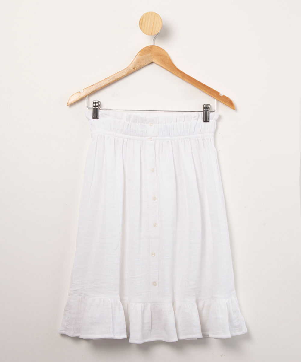 saia midi de algodão infantil clochard branco