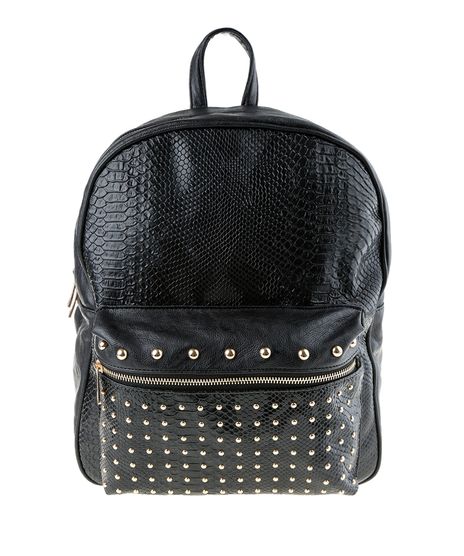 Mochila-com-Textura-Animal-Print-e-Tachas-Preta-8045565-Preto_1