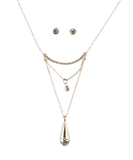 Kit-de-Par-de-Brincos---Colar-Dourado-8128586-Dourado_1