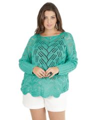 Sueter-Plus-Size-em-Trico-Verde-8062292-Verde_1