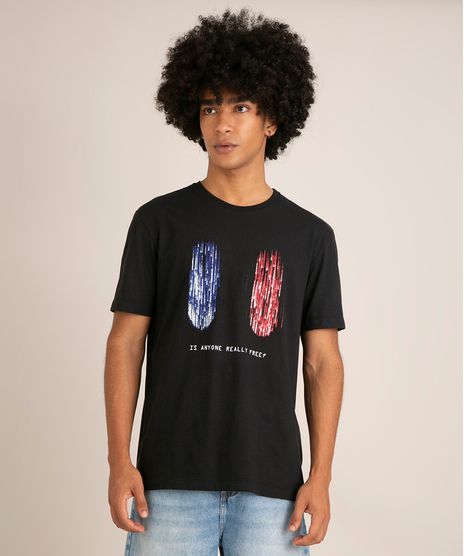 camiseta-de-algodao---is-anyone-really-free--matrix-manga-curta-gola-careca-preta-1021087-Preto_1