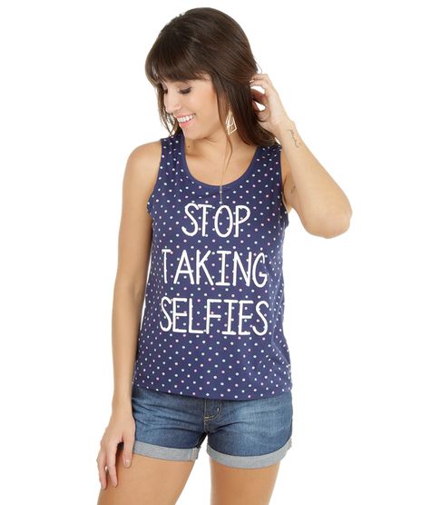 Regata-de-Poa-com-Estampa--Stop-Taking-Selfies--Azul-Marinho-8158442-Azul_Marinho_1