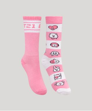 kit-de-2-meias-infantis-estampada-bt21-rosa-1012976-Rosa_1