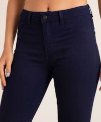 Calça Jeans Skinny Feminina Azul Escuro cintura