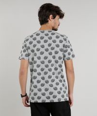 Camiseta-Masculina-Estampada-de-Folhas-Manga-Curta-Gola-Careca-Cinza-Mescla-9294434-Cinza_Mescla_2