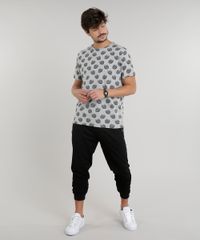 Camiseta-Masculina-Estampada-de-Folhas-Manga-Curta-Gola-Careca-Cinza-Mescla-9294434-Cinza_Mescla_3