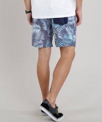 Short-Masculino-Estampado-de-Folhagem-com-Bolsos-Azul-9271446-Azul_2