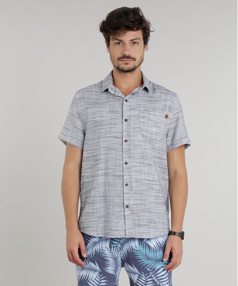 Camisa-Masculina-Mescla-Manga-Curta-Cinza-Claro-9226465-Cinza_Claro_1