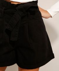 Short-Clochard-de-Sarja-Cintura-Super-Alta-com-Faixa-para-Amarrar-Preto-9992270-Preto_4
