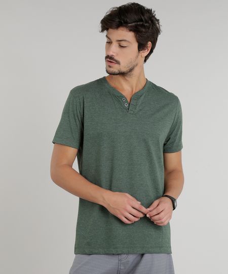 Camiseta-Masculina-Basica-com-Botoes-Manga-Curta-Gola-Careca-Verde-9324950-Verde_1