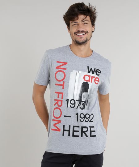 Camiseta-Masculina--We-Are-Not-From-Here--Manga-Curta-Gola-Careca-Cinza-Mescla-9203366-Cinza_Mescla_1 Camiseta-Masculina--We-Are-Not-From-Here--Manga-Curta-Gola-Careca-Cinza-Mescla-9203366-Cinza_Mescla_1