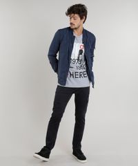 Camiseta-Masculina--We-Are-Not-From-Here--Manga-Curta-Gola-Careca-Cinza-Mescla-9203366-Cinza_Mescla_3