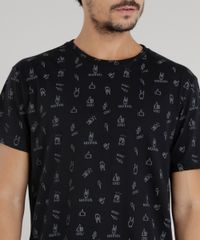 Camiseta-Masculina-Estampada--Rock-n-Roll--Manga-Curta-Gola-Careca-Preta-8776839-Preto_4