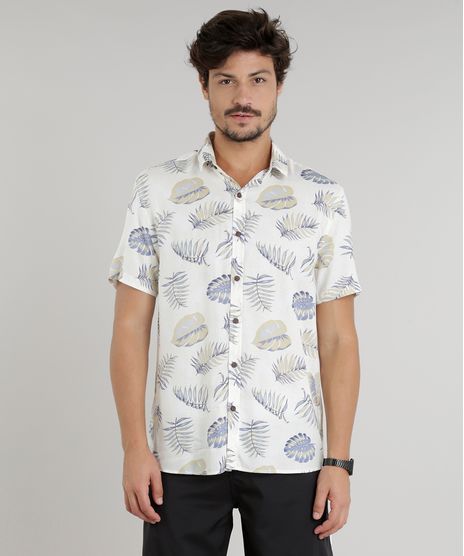 Camisa-Masculina-Estampada-de-Folhagem-Manga-Curta-Off-White-9146544-Off_White_1