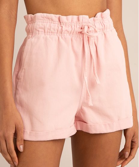 short-clochard-cintura-super-alta-de-sarja-com-amarracao-rosa-claro-1012495-Rosa_Claro_1