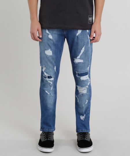 Calca-Jeans-Masculina-Carrot-Destroyed-Azul-Medio-9203955-Azul_Medio_1