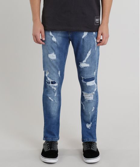 Calca-Jeans-Masculina-Carrot-Destroyed-Azul-Medio-9203955-Azul_Medio_1