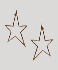 Brinco-Feminino-de-Estrela-com-Strass-Dourado-9206343-Dourado_1