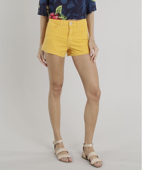 Short-de-Sarja-Feminino-Cintura-Alta-Mostarda-9328484-Mostarda_1