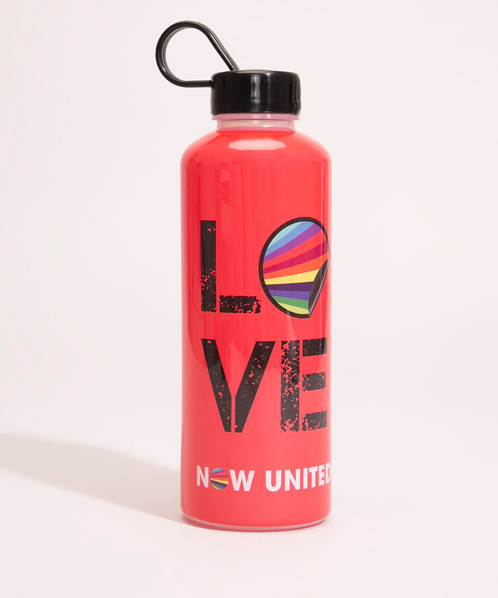 garrafa plástica now united vermelha