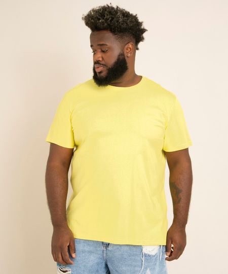 Camiseta-Plus-Size-Manga-Curta-Gola-careca-amarelo-claro-1-9951397-Amarelo_Claro_1_1