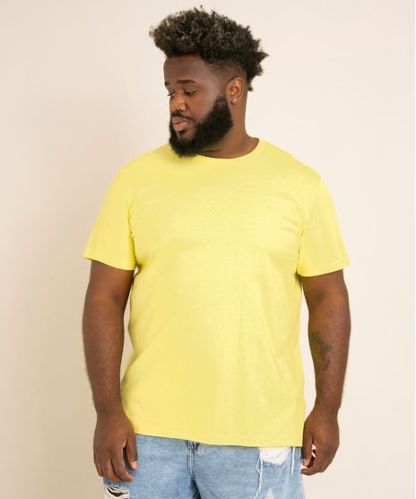 Camiseta-Plus-Size-Manga-Curta-Gola-careca-amarelo-claro-1-9951397-Amarelo_Claro_1_1