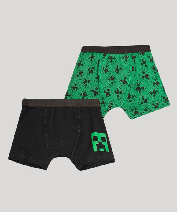 kit de 2 cuecas boxer infantil estampada minecraft multicor 4
