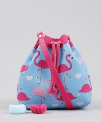 Bolsa-Infantil-Estampada-de-Flamingos---Elasticos-de-Cabelo-Azul-Claro-9239121-Azul_Claro_1