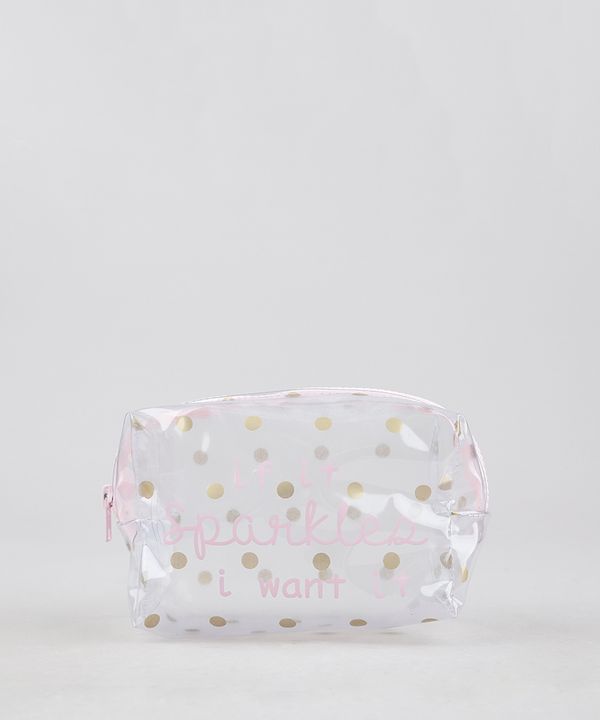 Nécessaire Feminina Estampada de Poás Rosa Claro Único