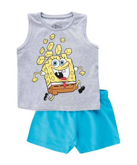 Conjunto-de-Regata---Bermuda-Bob-Esponja-Cinza-Mescla-8157547-Cinza_Mescla_1