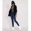 Calça Jeans Sawary Skinny Feminina Cintura Alta Azul Escuro