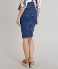 Saia-Jeans-Feminina-Lapis-com-Fenda-Azul-Escuro-9328856-Azul_Escuro_2